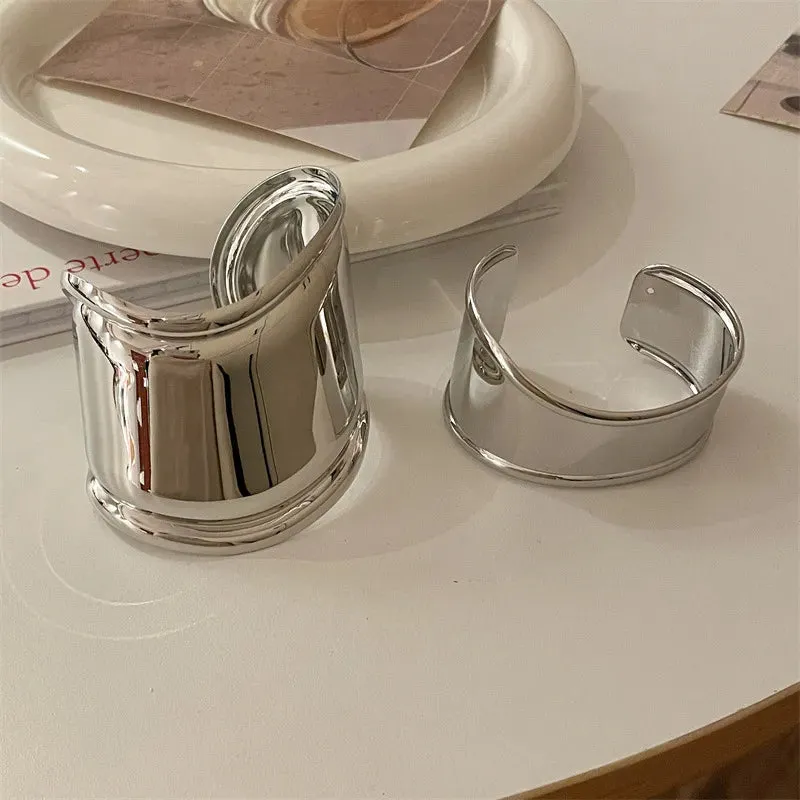 Vintage Hyperbole Smooth Cuff Bracelet For Women Jewelry Accessories