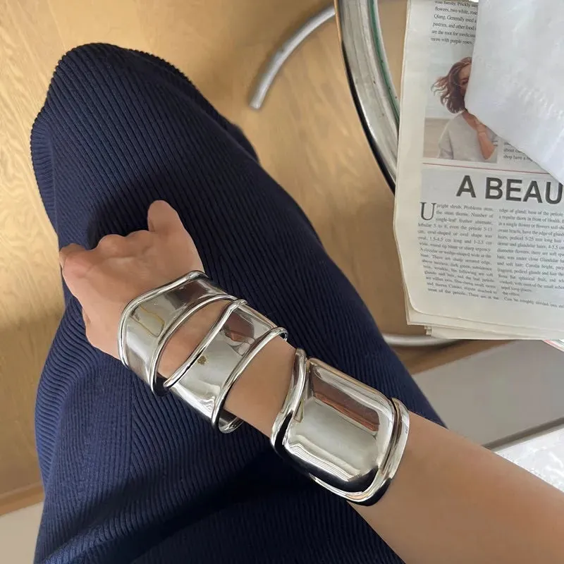 Vintage Hyperbole Smooth Cuff Bracelet For Women Jewelry Accessories