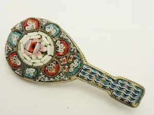 Vintage Italian Mosaic Mandolin Brooch