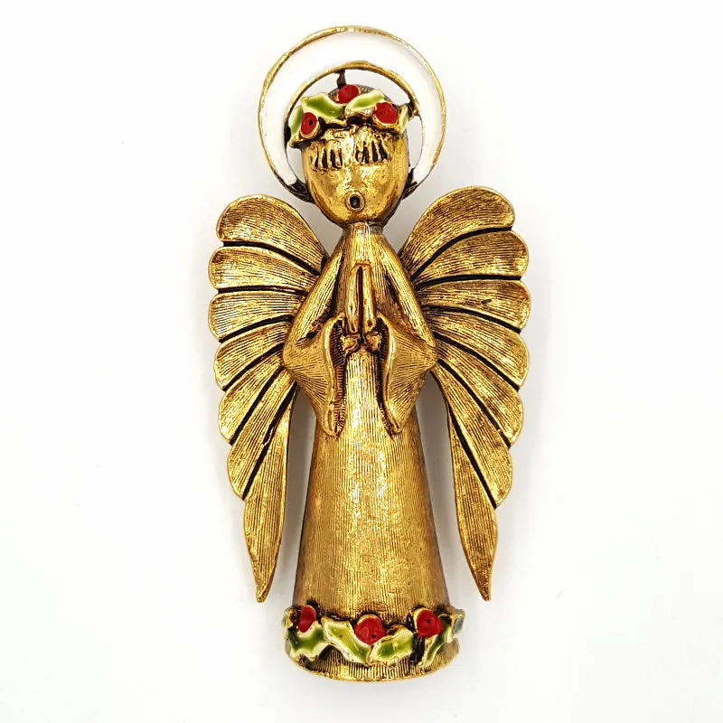 Vintage Jewelry Collection, ART Angel & Christmas Tree Pins, Giuliano Fratti Necklace