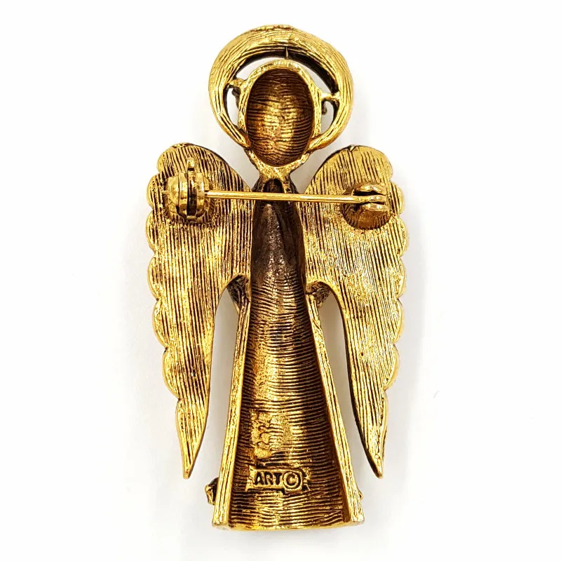 Vintage Jewelry Collection, ART Angel & Christmas Tree Pins, Giuliano Fratti Necklace