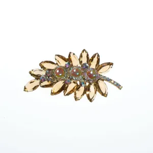 Vintage Juliana Smokey Topaz Crystal and Aurora Broealis Rhinestones Brooch