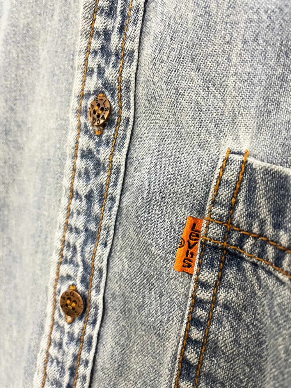 vintage levi's orange tab denim shirt