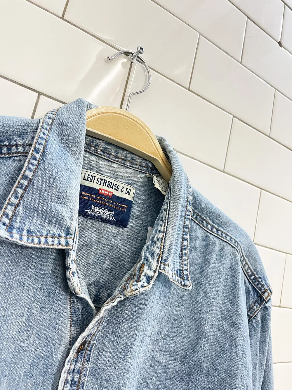 vintage levi's orange tab denim shirt
