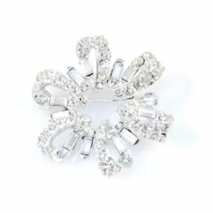 Vintage Pell Rhinestone Bow Brooch 1950S