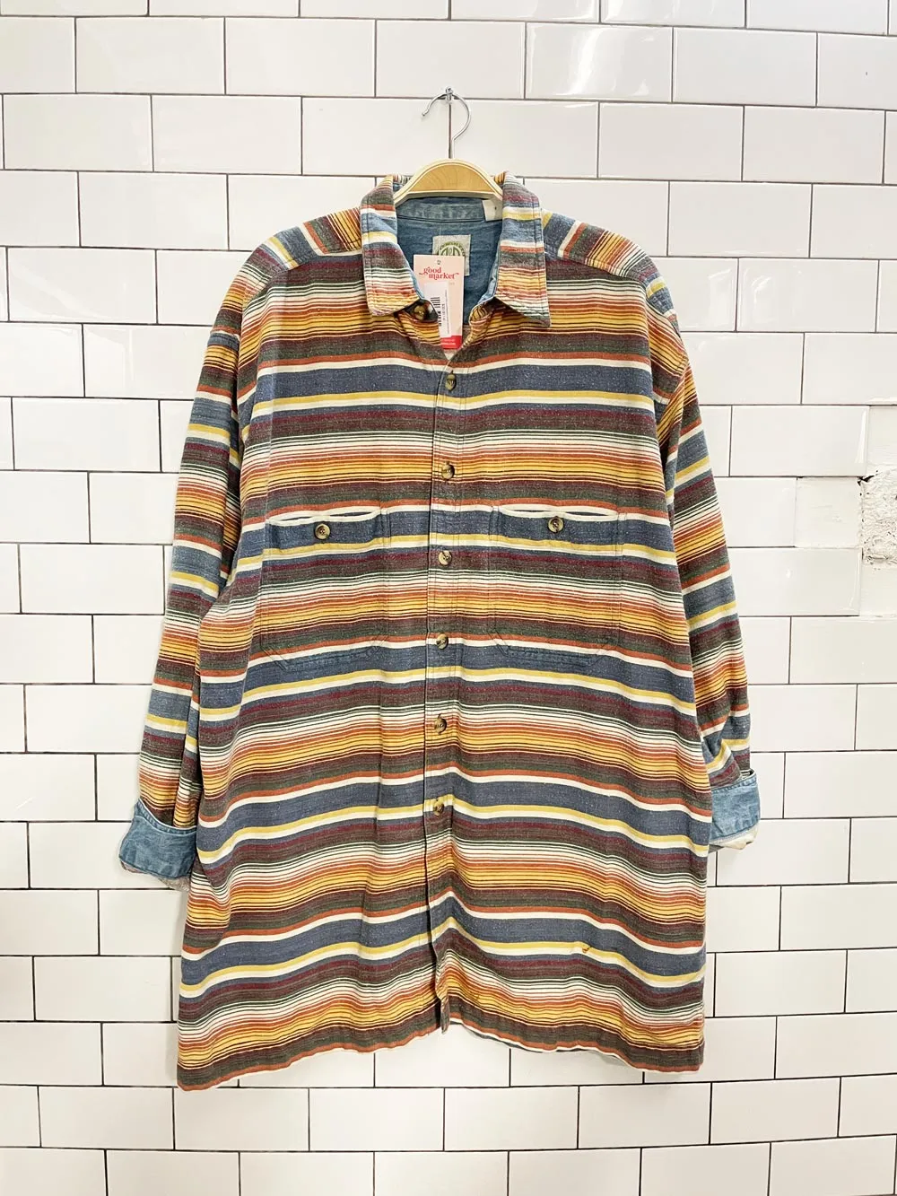 vintage R&R southwestern stripe flannel shirt