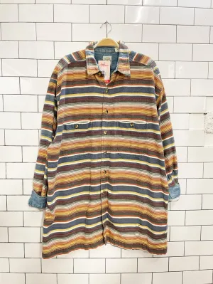 vintage R&R southwestern stripe flannel shirt