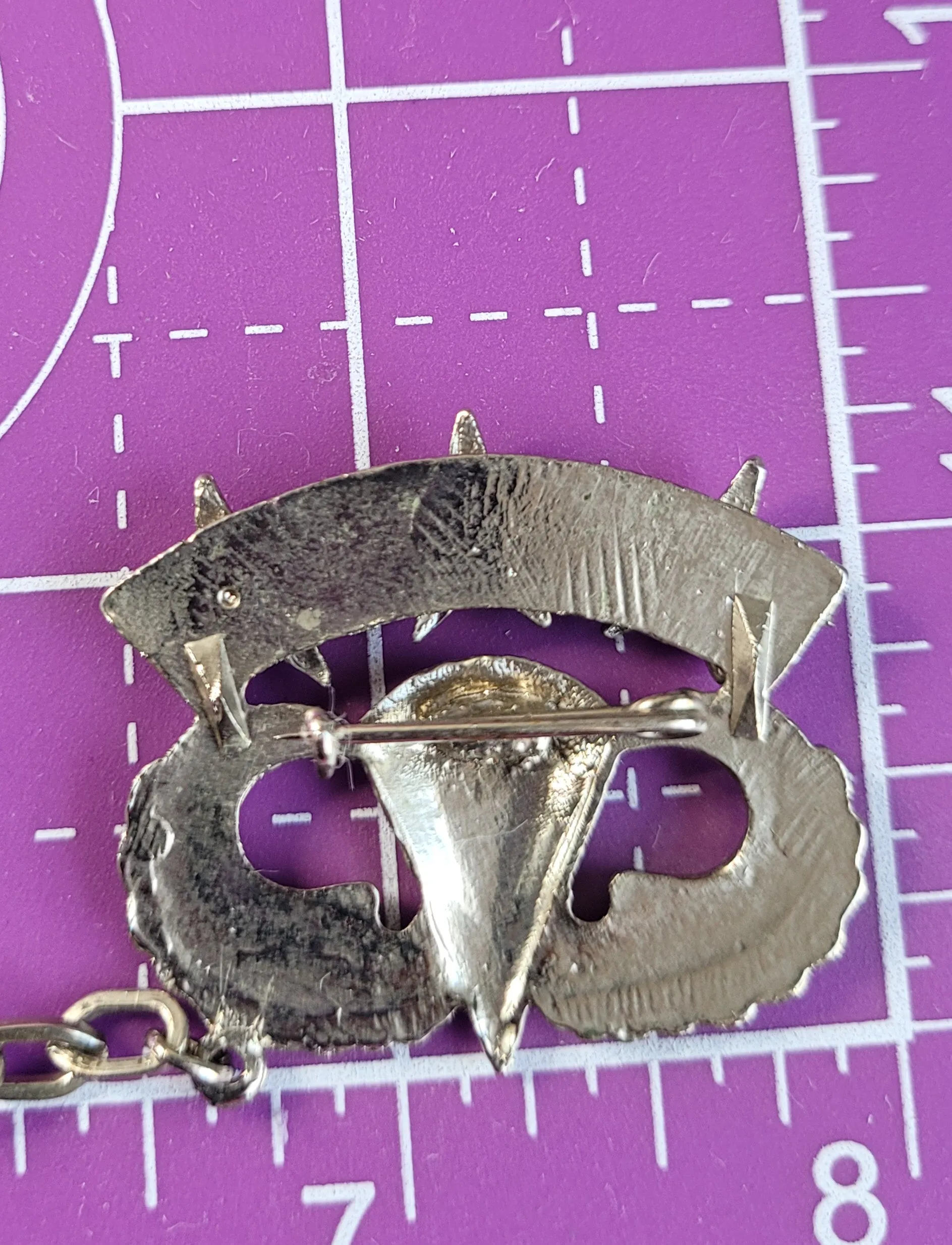 Vintage senior Airborne Parachutist chained collar brooch pin set Military Paratrooper