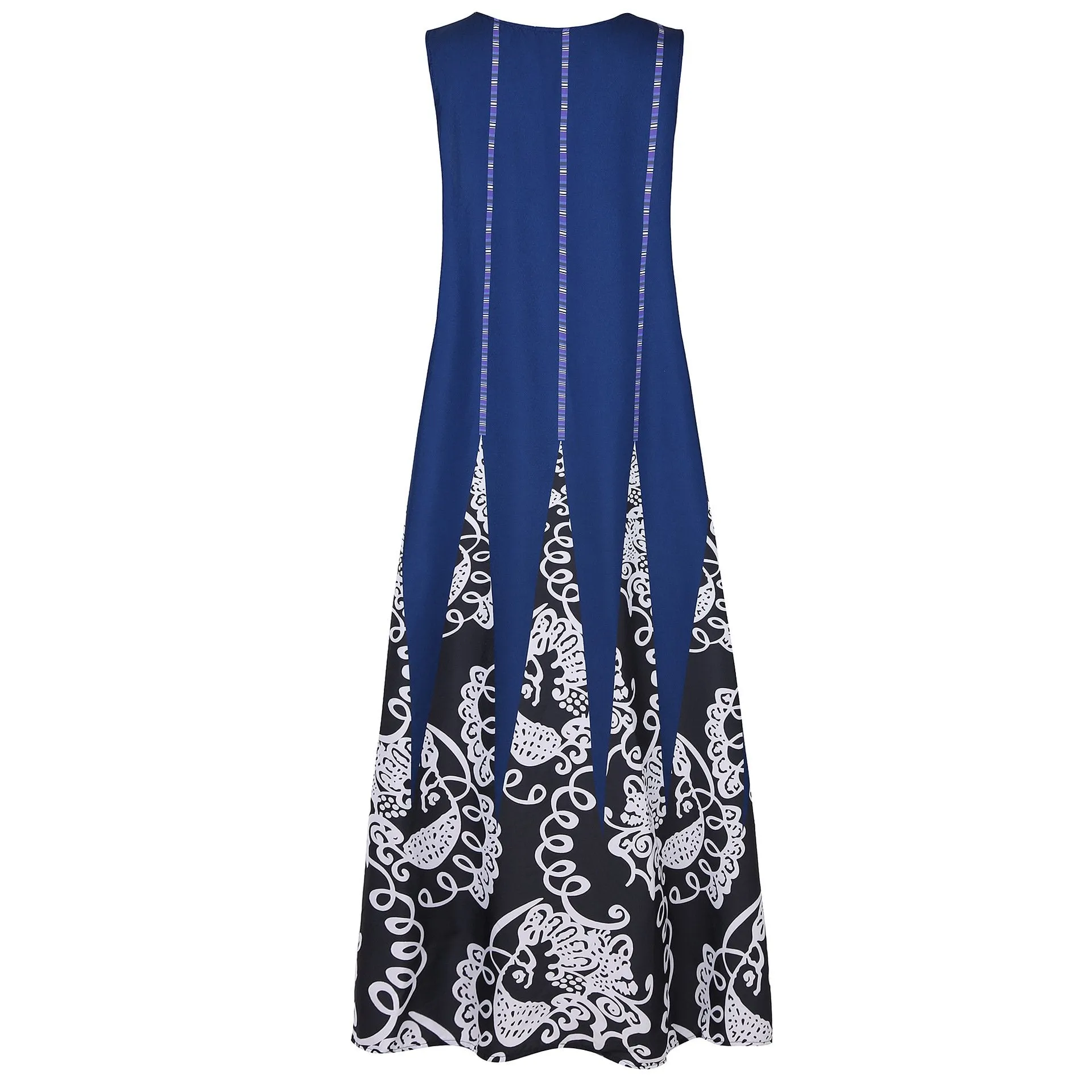 Vintage V Neck Sleeveless Pocket Dresses