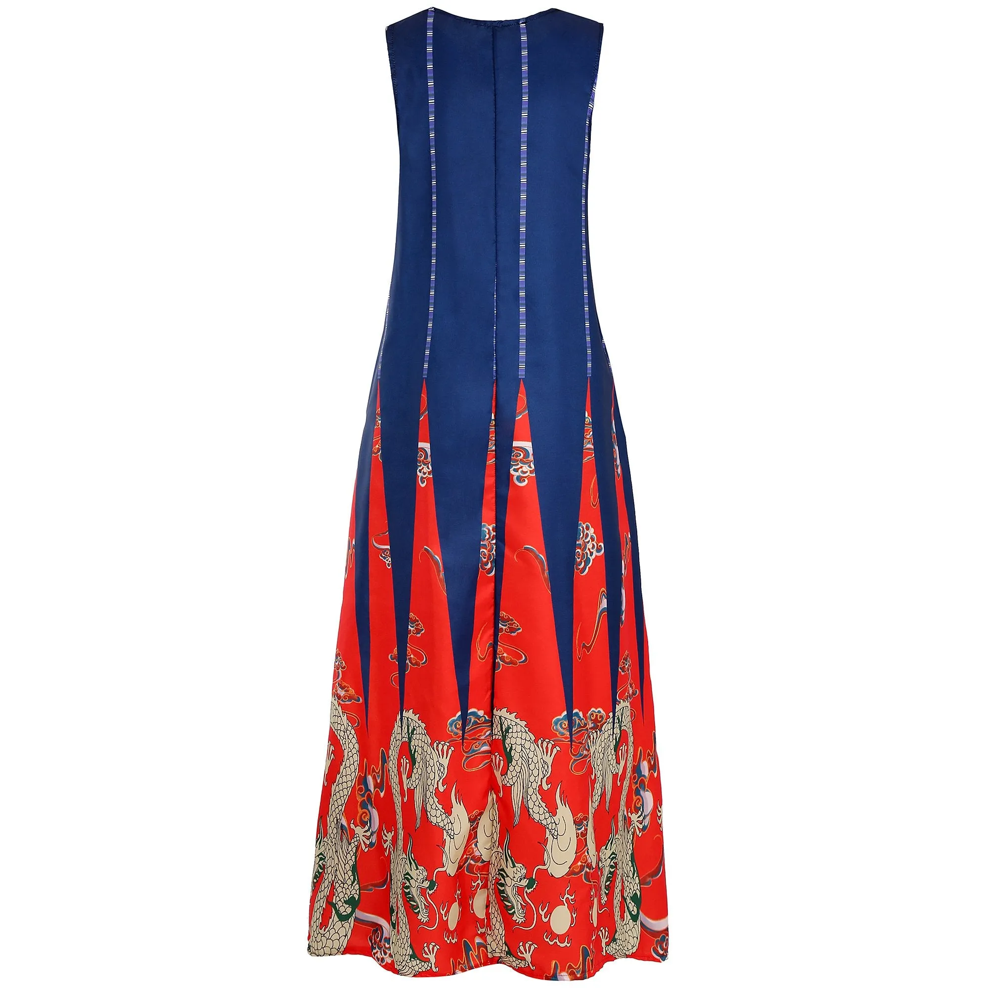Vintage V Neck Sleeveless Pocket Dresses