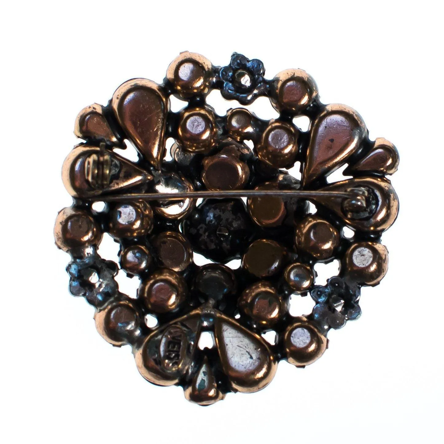 Vintage Weiss Brooch, Purple, Blue, Gold, and Red Rhinestones, Diamante Crystals, Silver Tone Setting, Brooches and Pins