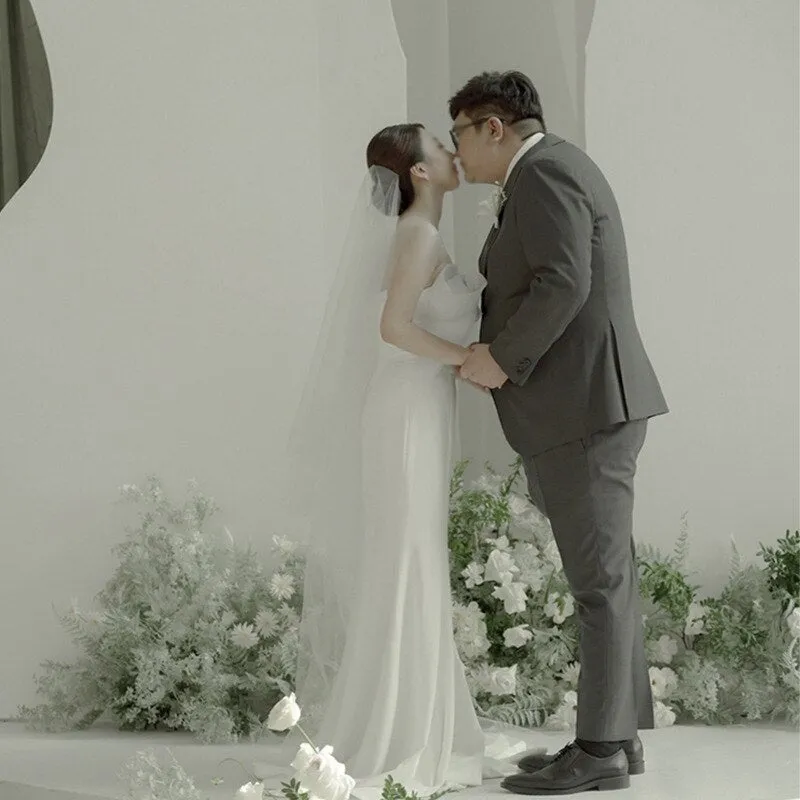 Wedding Dress Strapless Bride Dress Door Boho Wedding Dress