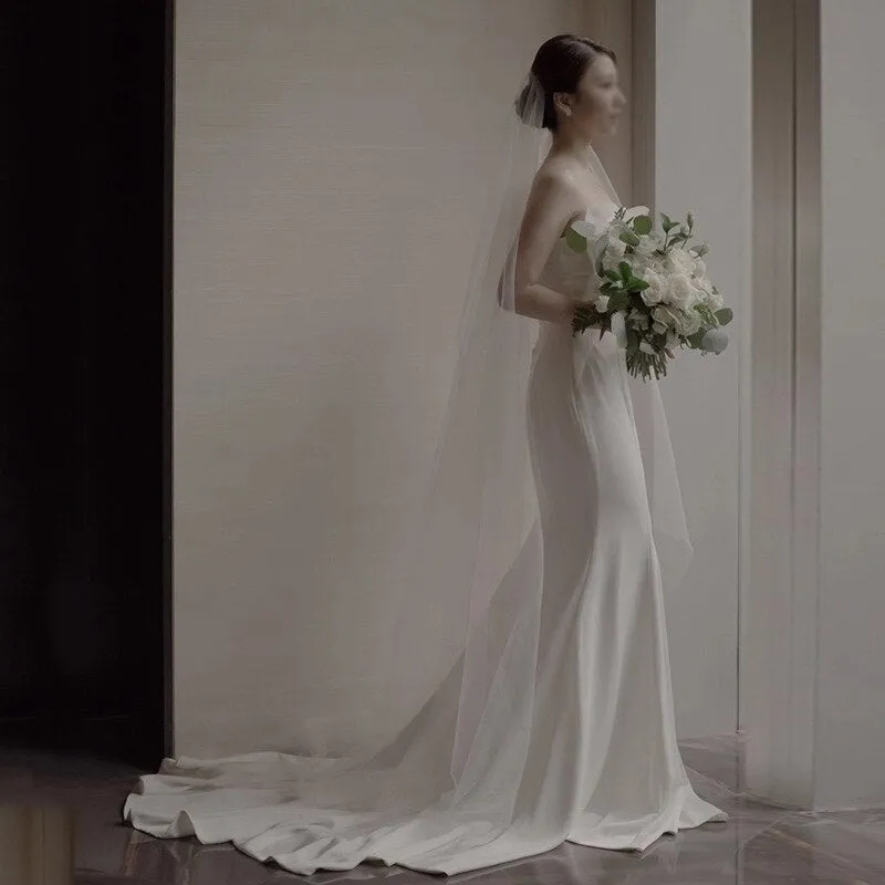 Wedding Dress Strapless Bride Dress Door Boho Wedding Dress