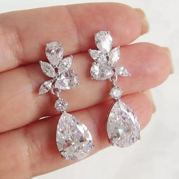 Wedding Earrings | Teardrop Earrings | Diamond Earrings | Diamond Earrings | Womens Diamond Earrings | Earrings | Bridal Earrings