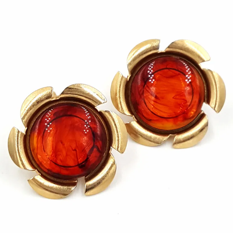 West Germany Vintage Necklace, Enamel Flower Pin and Sarah Coventry Earrings