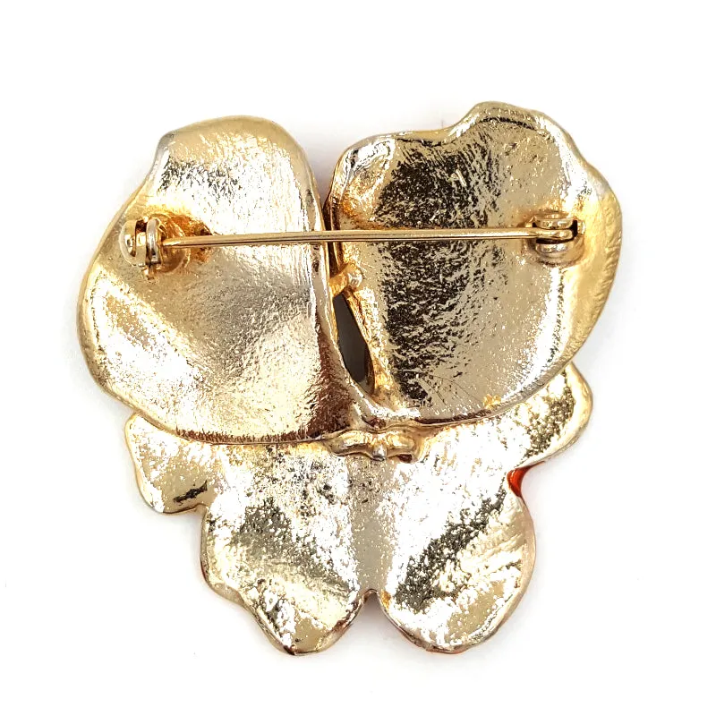 West Germany Vintage Necklace, Enamel Flower Pin and Sarah Coventry Earrings
