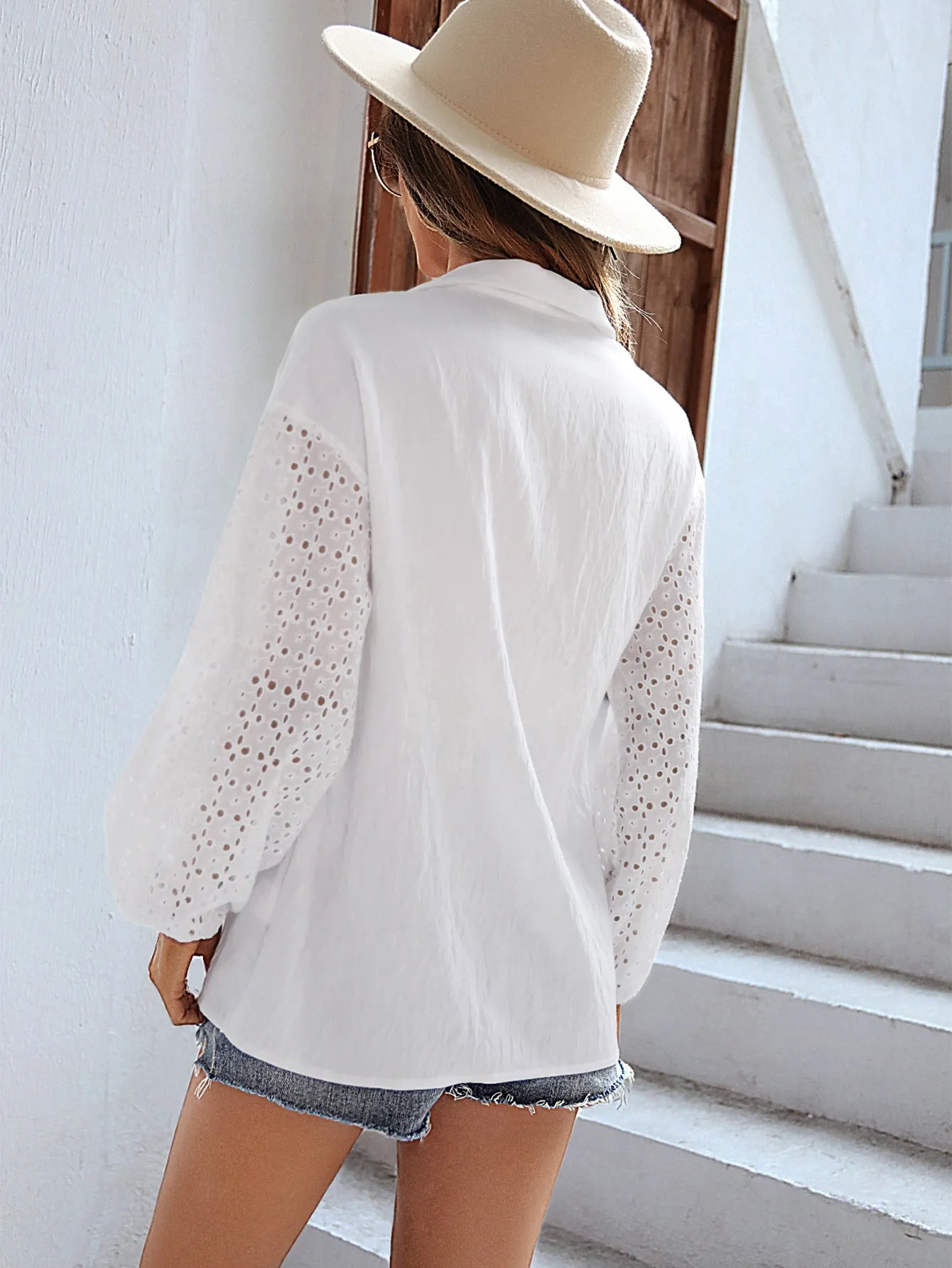 White Cropped Shirt With Schifley Mix