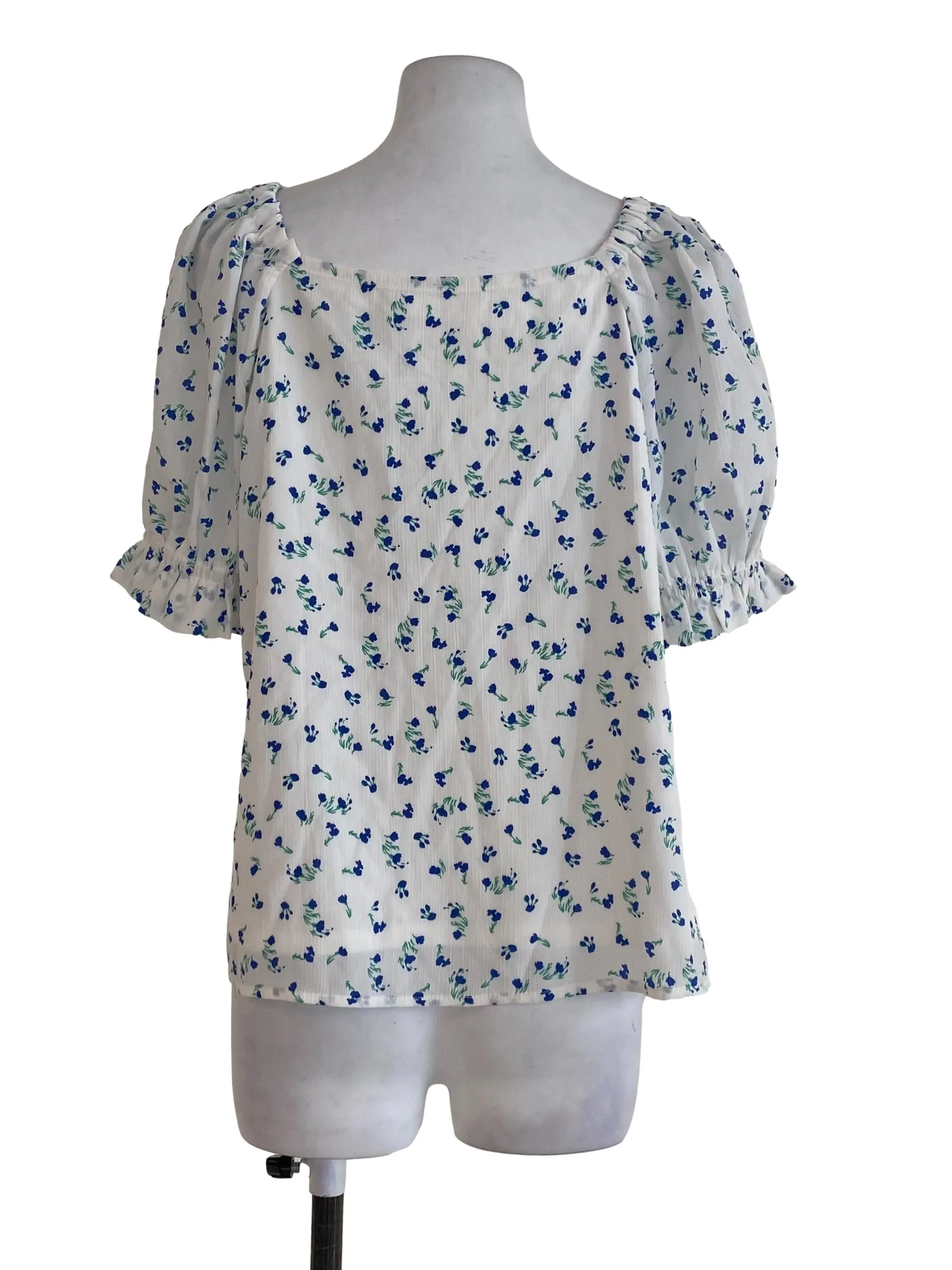 White Floral Crop Top