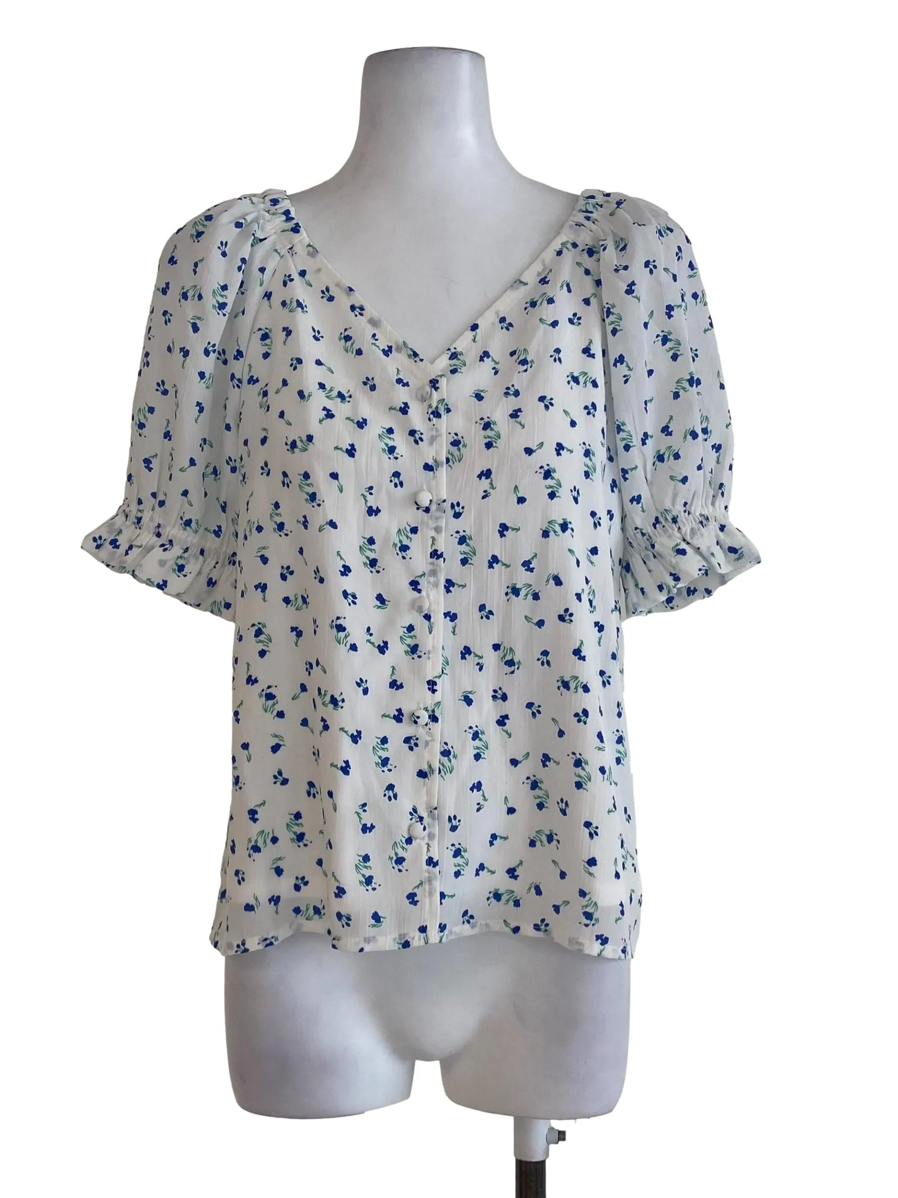 White Floral Crop Top