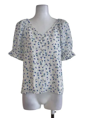 White Floral Crop Top