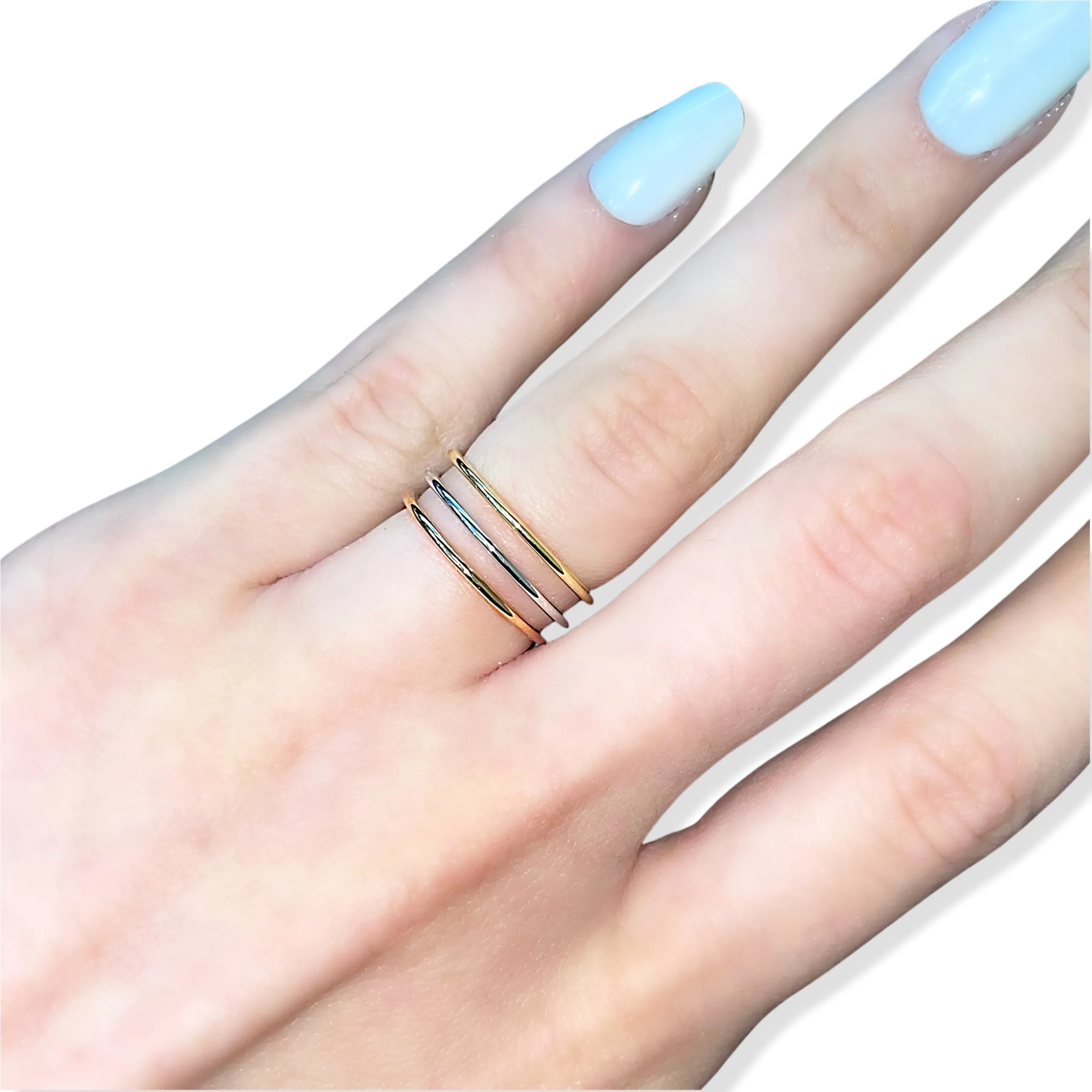 White Gold 1.2MM Stackable Band
