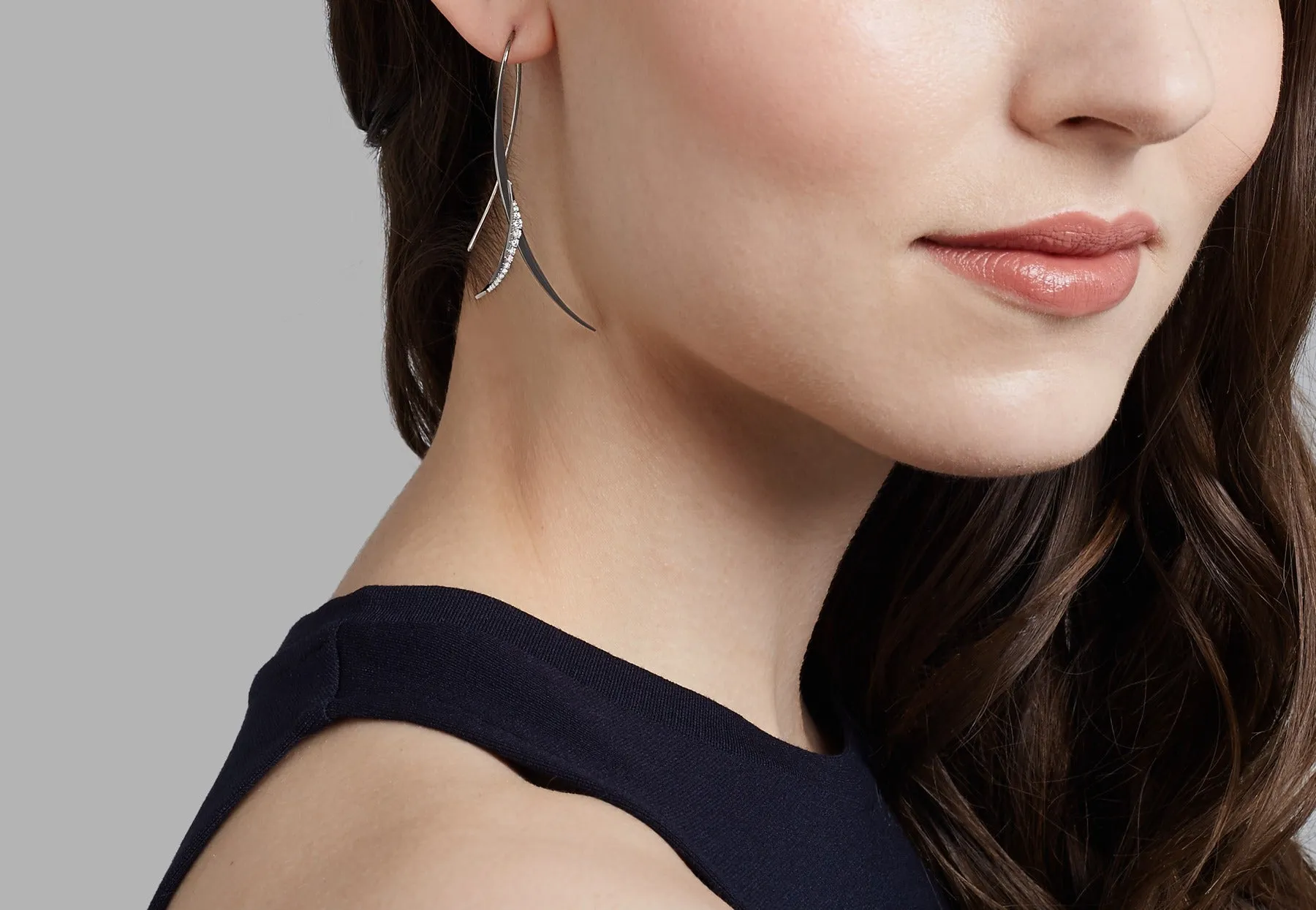 White gold and diamond drop earrings