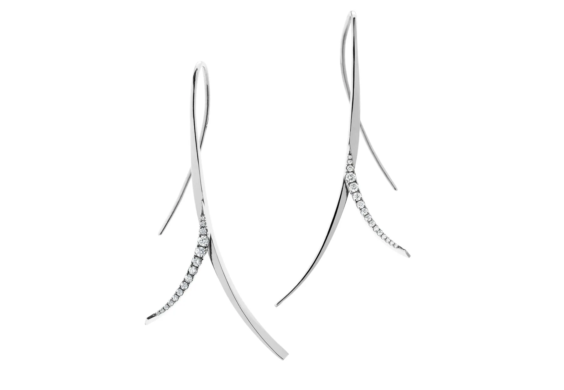 White gold and diamond drop earrings
