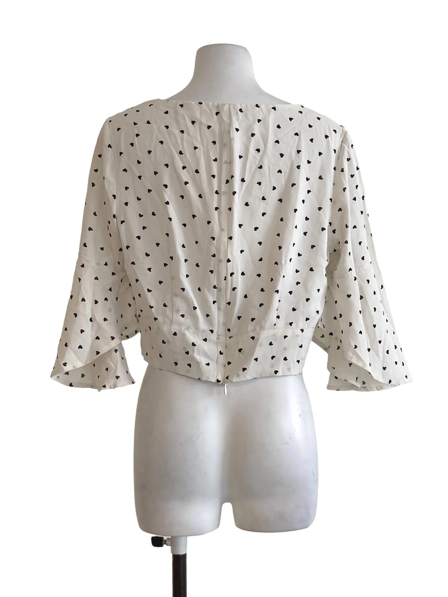 White Graphic Cropped Top