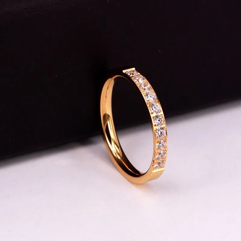 White Moissanite Ring 14K Rose Gold For Women Wedding Jewelry
