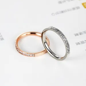 White Moissanite Ring 14K Rose Gold For Women Wedding Jewelry