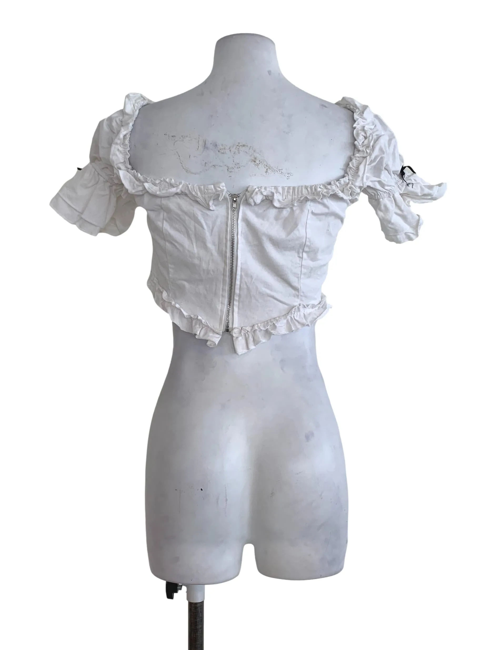 White Plain Cropped Blouse