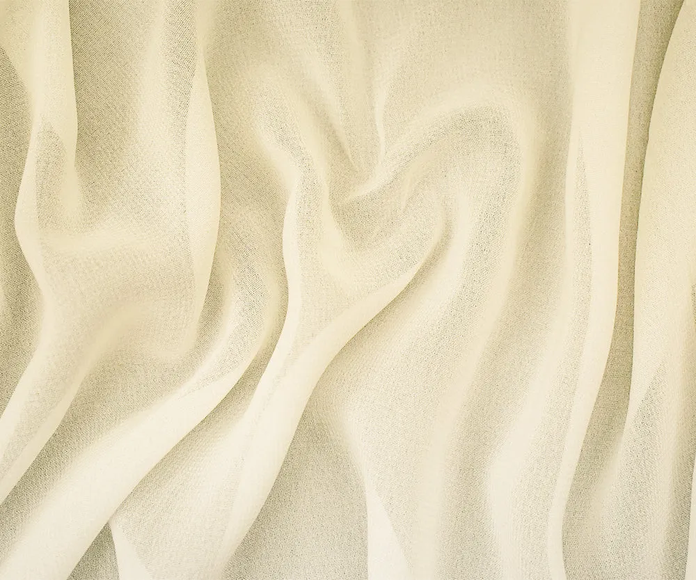 White Solid Rayon Chiffon Woven Fabric