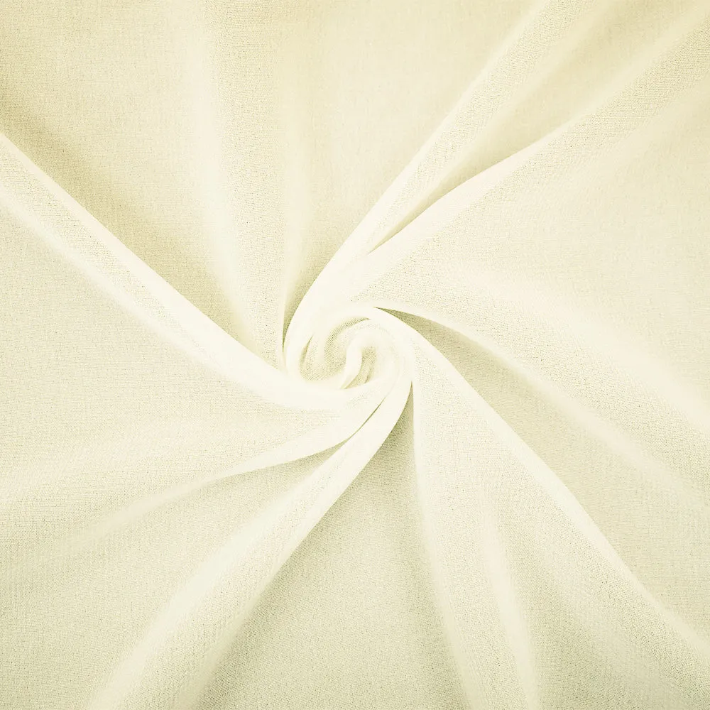White Solid Rayon Chiffon Woven Fabric