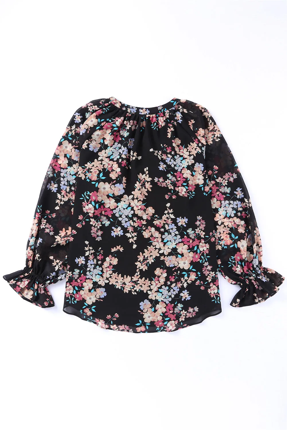 Wildflower Print Chiffon Blouse