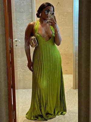 Women Green Evening Dress