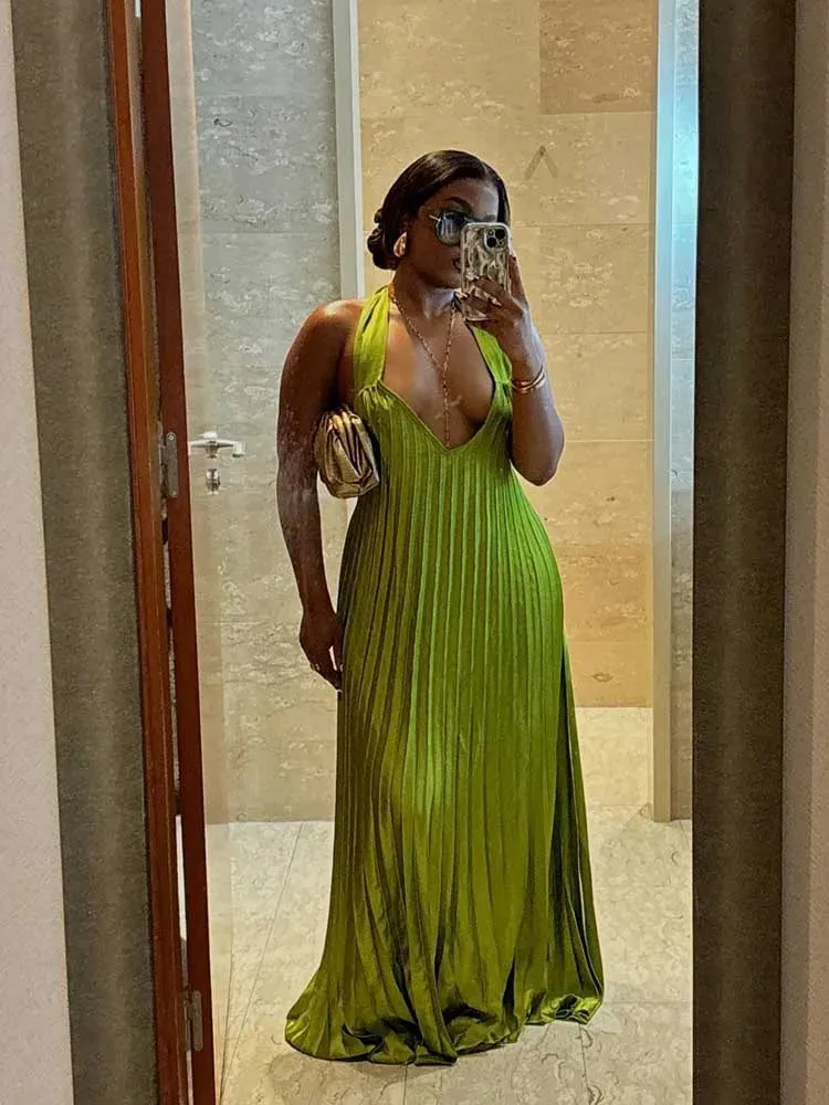 Women Green Evening Dress
