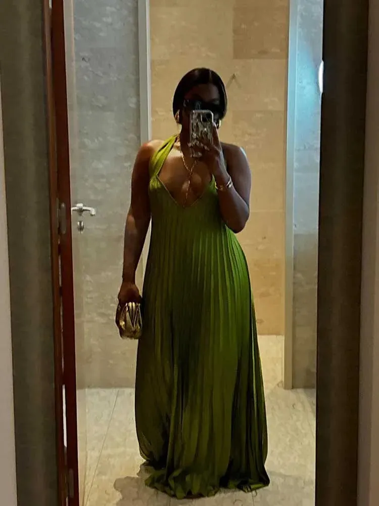 Women Green Evening Dress