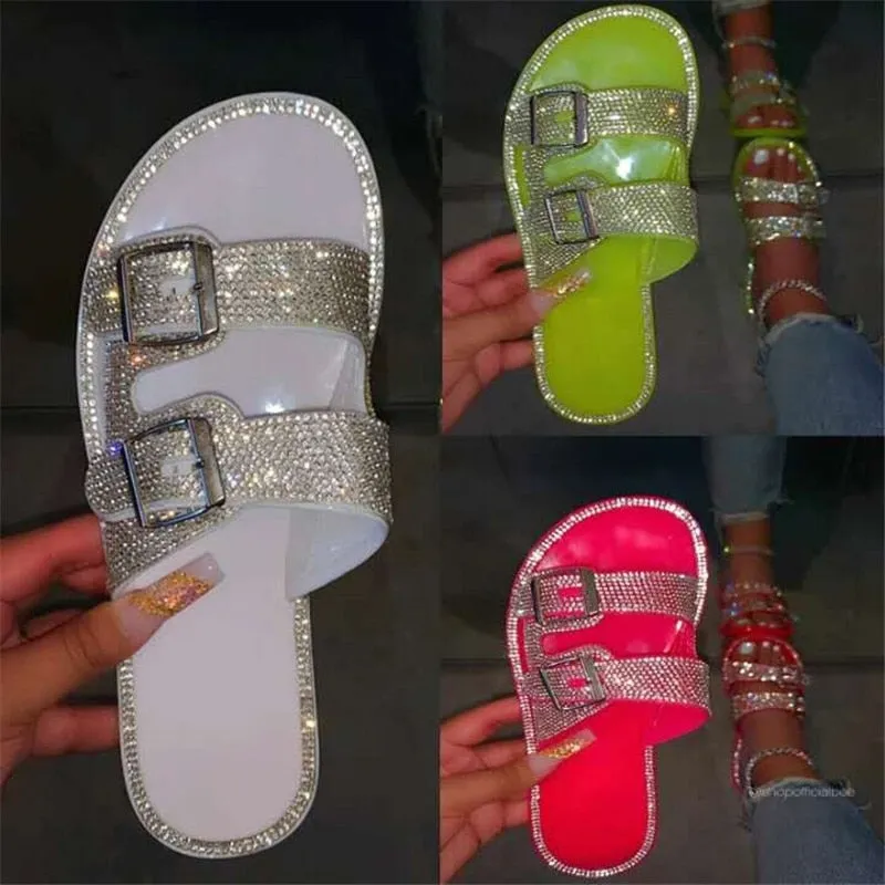 Women Slippers Bling Casual Women Slides Flat Sandals Summer Shoes