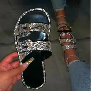 Women Slippers Bling Casual Women Slides Flat Sandals Summer Shoes