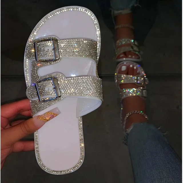 Women Slippers Bling Casual Women Slides Flat Sandals Summer Shoes
