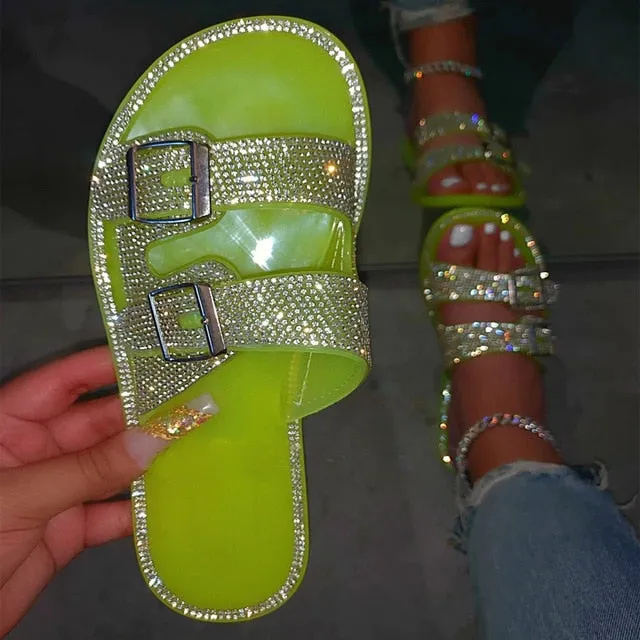 Women Slippers Bling Casual Women Slides Flat Sandals Summer Shoes