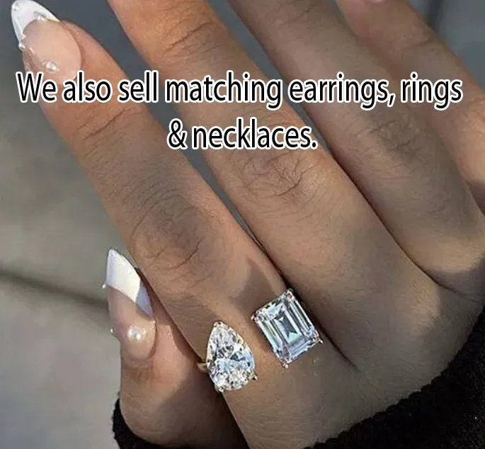 Womens Big Ring | Baguette Ring | Engagement Ring | Teardrop Ring | Teardrop Engagement Rings | Pear Shaped Engagement Ring | Pear Ring