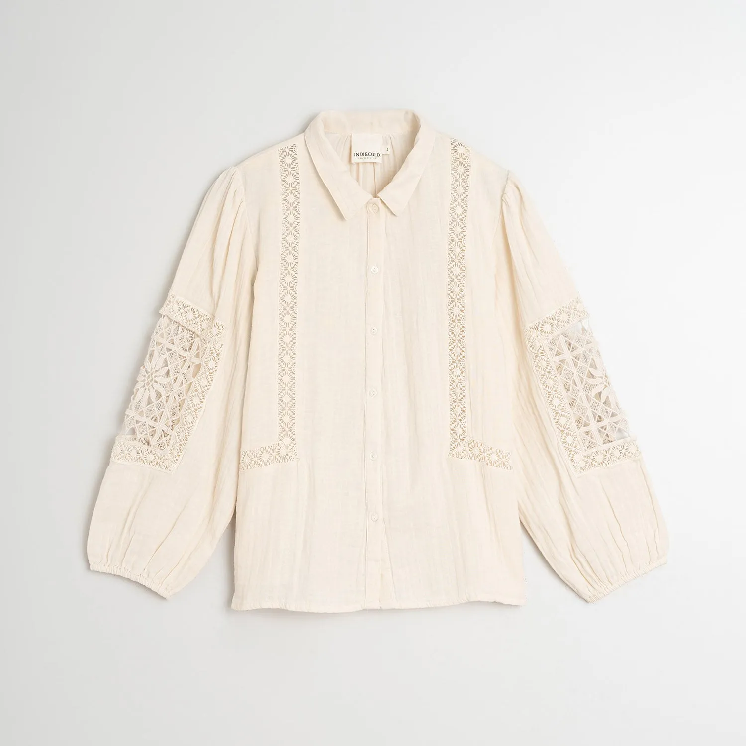 Women's Cotton Openwork Detail Shirt - Crudo