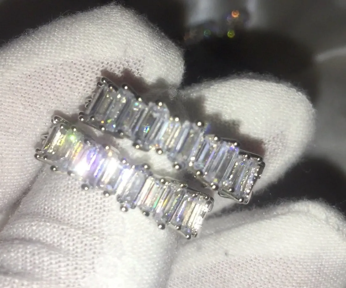 Womens Earrings | Diamond Hoop Earrings | Hoop Earrings | Womens Diamond Earrings | Hoop Earrings with Diamonds | Baguette Earrings