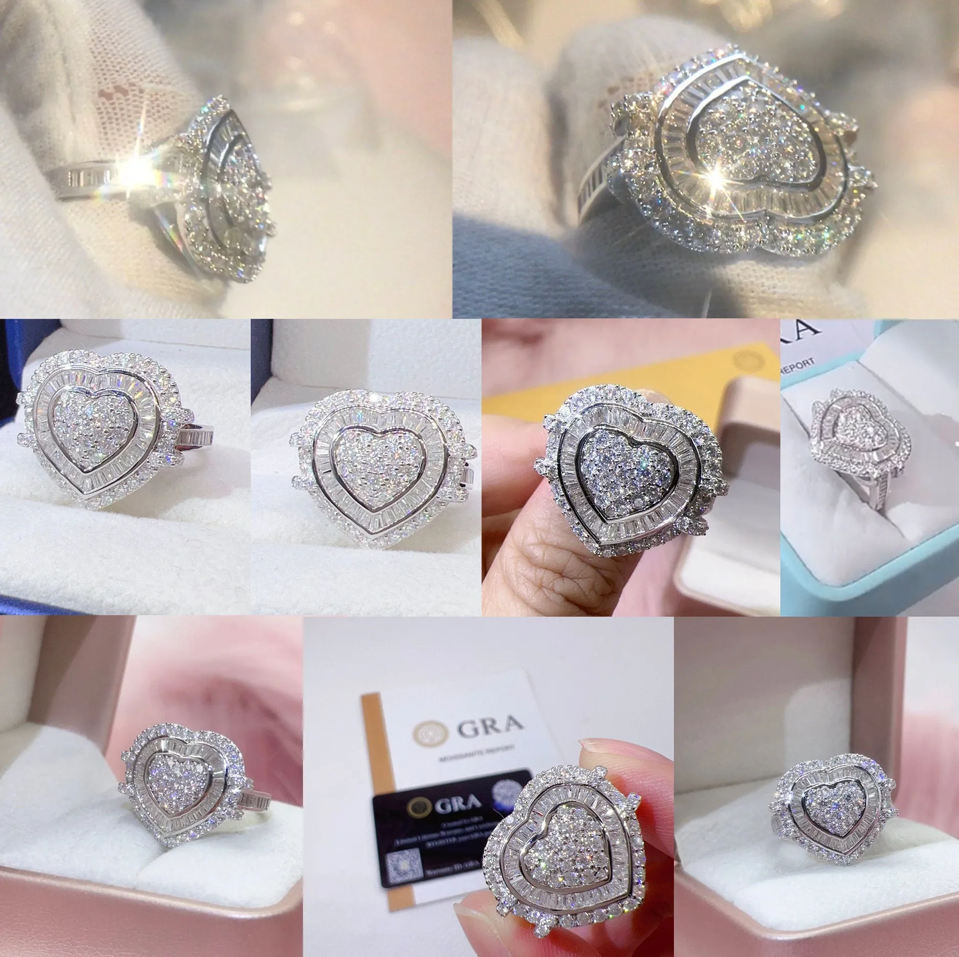 Womens Moissanite Ring | Moissanite Diamond Engagement Ring | Diamond Heart Ring | Womens Engagement Ring | Heart Ring | Moissanite Ring