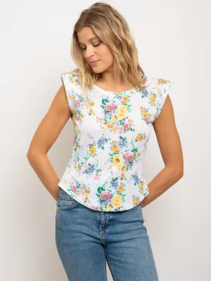 WOMEN'S MUSCLE FLORAL W/SHOULDER PADS TOP