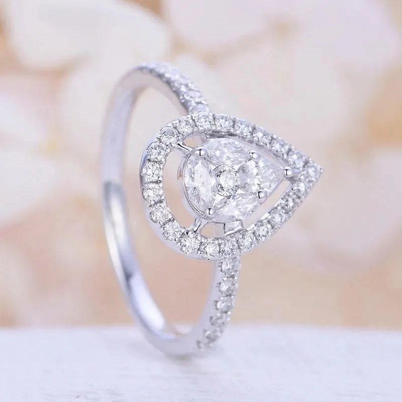Womens Ring | Iced Out Ring | Engagement Ring Diamond | Engagement Rings UK | Pear Shaped Engagement Ring | Teardrop Ring | Promise Ring
