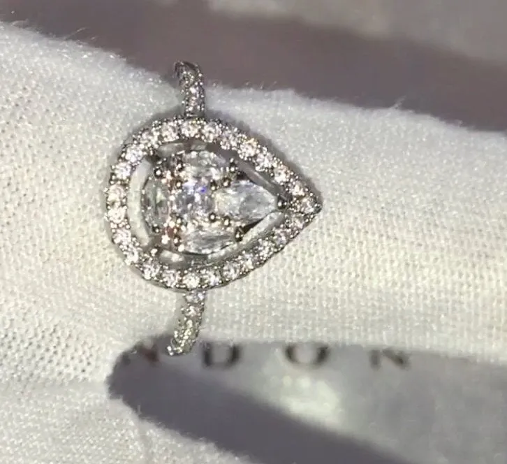 Womens Ring | Iced Out Ring | Engagement Ring Diamond | Engagement Rings UK | Pear Shaped Engagement Ring | Teardrop Ring | Promise Ring