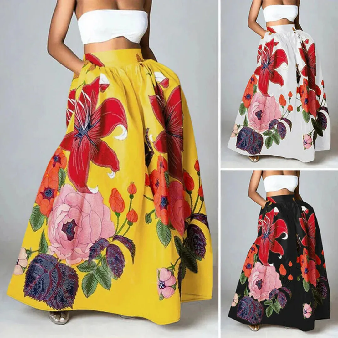 Women's Stylish Floral Print Maxi Skirt | High Waist