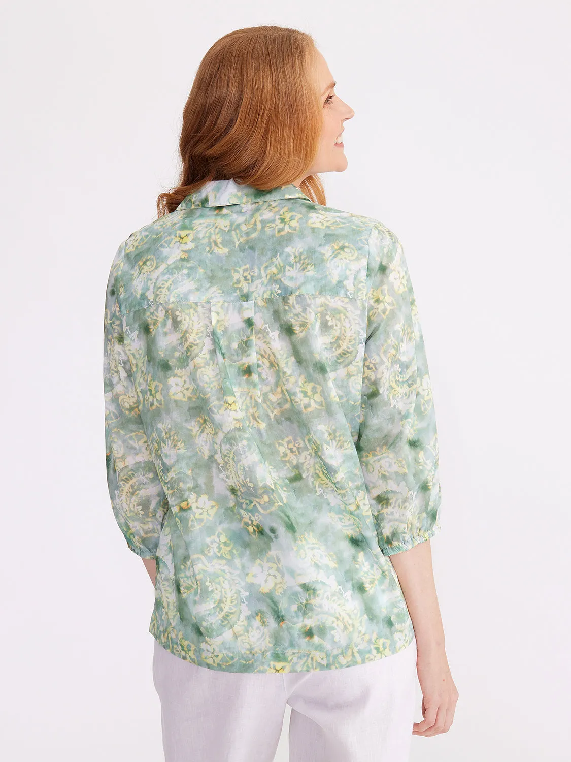 Yarra Trail Seafoam Swirl Print Shirt YT24S4046